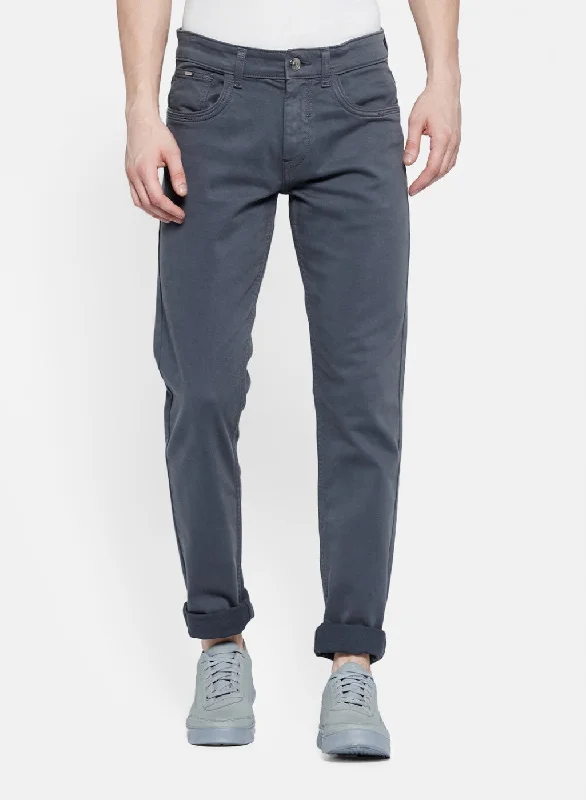 Mens Grey Skinny Fit Trouser