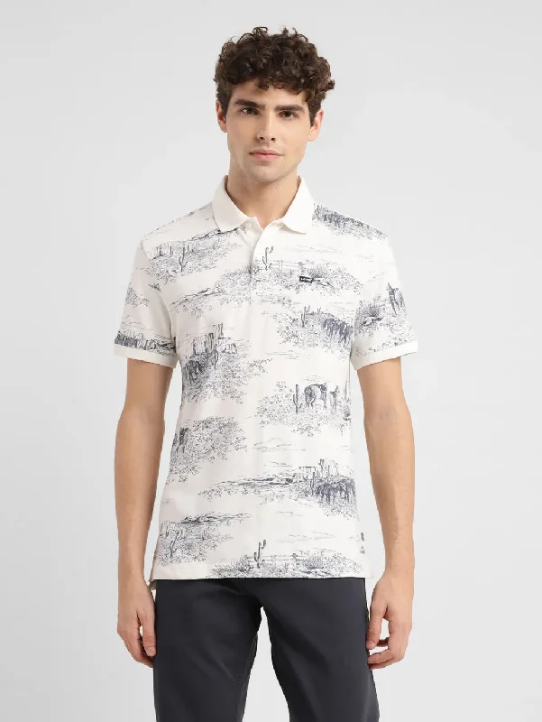 Men's Abstract Slim Fit Polo T-Shirt