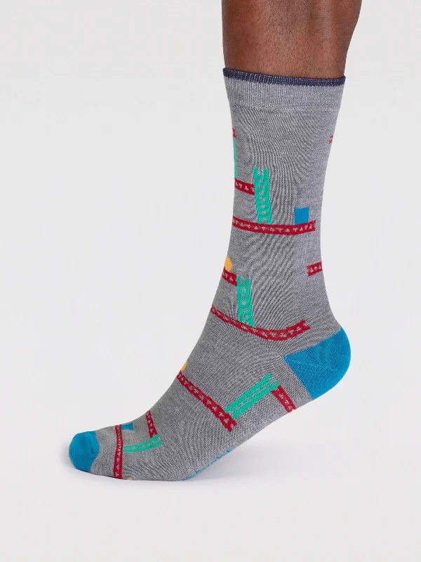 Lucas Bamboo Arcade Socks. - Grey Marle